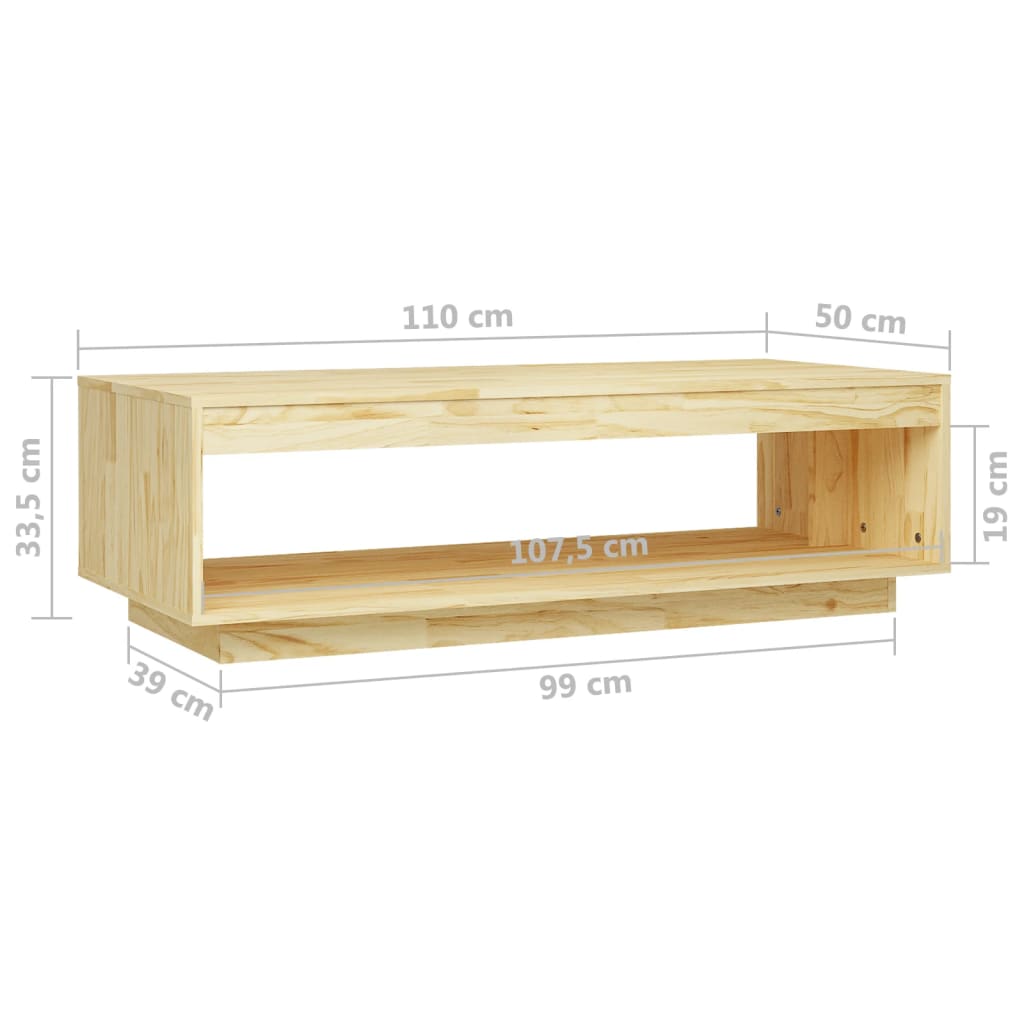 Table Basse 110X50X33,5 Cm Bois De Pin Massif