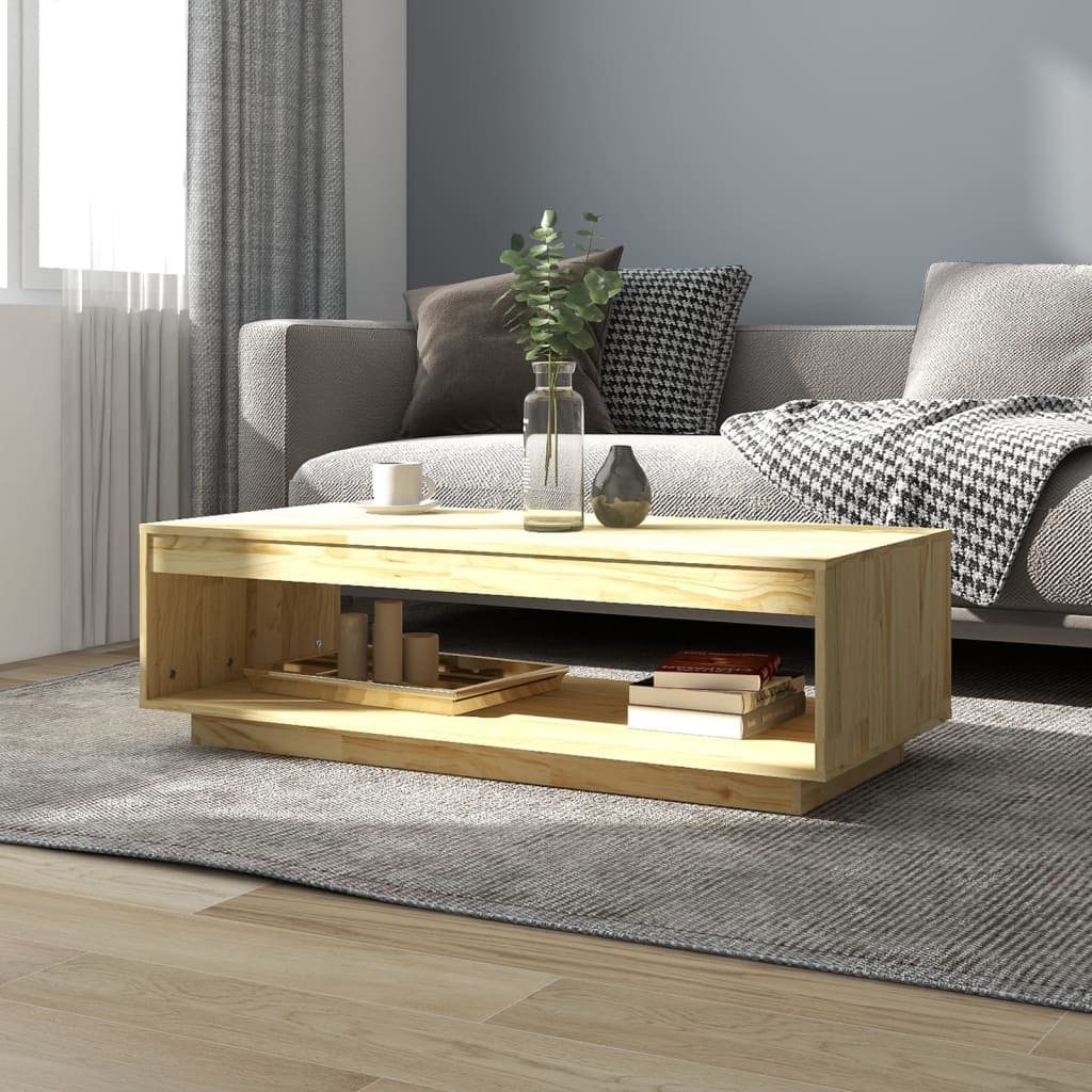 Table Basse 110X50X33,5 Cm Bois De Pin Massif