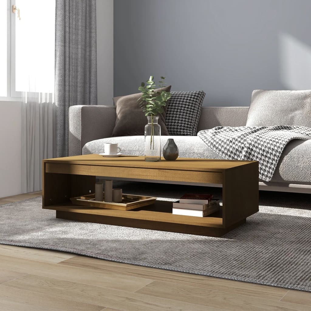 Table Basse 110X50X33,5 Cm Bois De Pin Massif