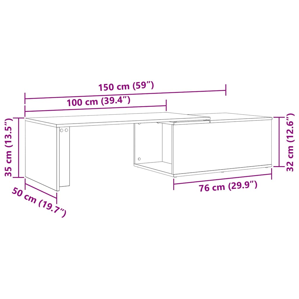 Table Basse 150 X 50 X 35 Cm Bois D'ingénierie