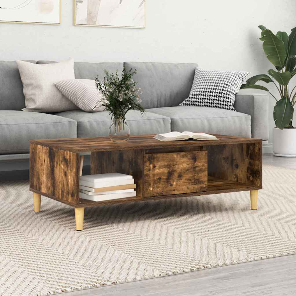 Table Basse Blanc 102 X 55 X 35 Cm Bois D'ingénierie